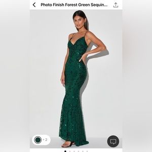 Lulus Photo Finish Forest Green
Sequin Lace-Up Maxi Dress